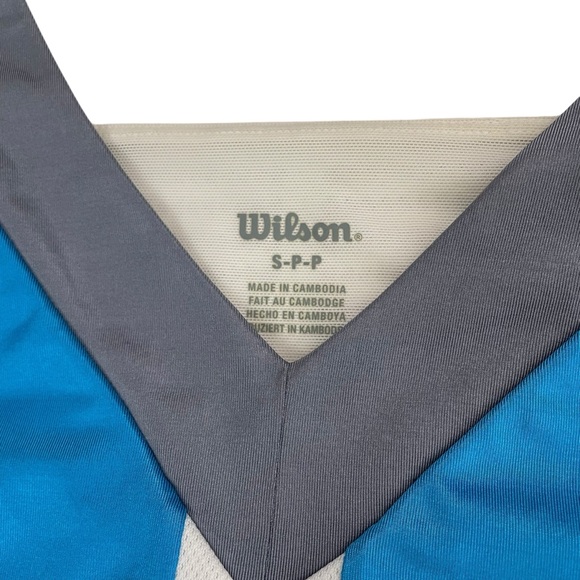 Wilson Blue White Gray Shelf Bra Tennis Dress - Picture 8 of 14